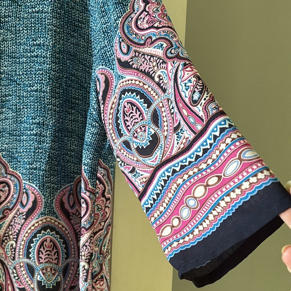 Ava Christine V-neck multicolored tunic  Sz M - Picture 5 of 14